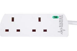 PRO ELEC PELB1951 2 Gang Surge Protected Extension Lead White, 10m