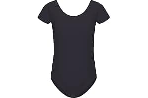 HIPPOSEUS Maillot de Ballet Danza para Niña Mangas Corta Ballet Body Leotardos Danza Clásico Gimnasia Ritmica, AM0019DX