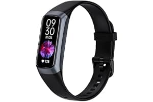 YJYK Fitness Tracker with 24/7 Heart Rate Blood Oxygen Sleep Monitor,Activity Tracker with 1.1" AMOLED Touch Color Screen, Multiple Sport Modes Step Counter,IP68 Waterproof for Women Men (Black)