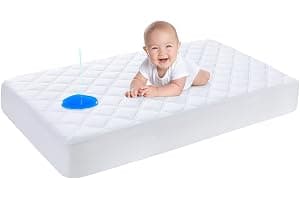 Yoofoss Waterproof Cot Bed Mattress Protector 120 x 60 cm Breathable Toddler Bed Mattress Protector Comfortable Noiseless White
