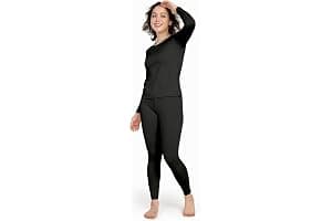 LAPASA Conjunto Ropa Termica Mujer Extra Calido Set Interior Camiseta Manga Larga Malla Termico Deportiva Invierno Frio Extremo Deporte Esqui Montaña L17/L41/L44