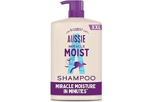 Aussie Miracle Moist Shampoo 1L, XXL Value pack. Moisturizing Formula to Revive & Restore Damaged, Brittle and Dry Hair. With Australian Macadamia Nut Oil, Cruelty-Free