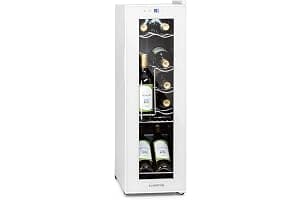KLARSTEIN Vinoteca para Vinos de 32L Nevera Vino Una Zona, Botellas Vino, Proseco y Cervezas, Vinoteca Pequeña Puerta Cristal para Interior y Exterior, Nevera para Vinos Capacidad 12 Botellas