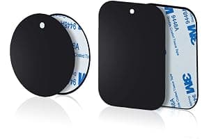 YIANERM 3M Adhesive 4 Packs Thin Metal Plate For Magnetic Car Phone Holder (2 Round and 2 Rectangle)