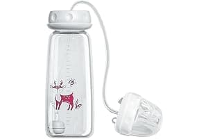 Anti-Colic Feeding Bottle, 240ml Hands Free Feeder Nursing Cup, Adjustable Fast-Flow Milk Bottle Feeding System for Both Male and Female Kids, Easy to Hold