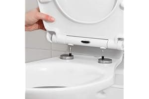 SA Products Oval Quick Release Toilet Seat – Soft Close Toilet Seat with Quick Release Hinges for Easy Cleaning, Thermoset Lid with ABS Cylinder & Fixings – 44.1 × 36.5 × 5 cm, White