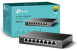 TP-Link TL-SG108S 8 Port Gigabit Network Switch, Power Saving, Plug & Play, Metal Case, Ethernet Switch, Ethernet Splitter, Support QoS & IGMP Snooping, Desktop or Wall Mount