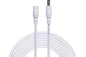 Liwinting 2 Metros Cable de Extensión 2.1mm x 5.5mm Plug DC Macho a Hembra Conector para Adaptador de Corriente, LED, Cámara CCTV Potencia, Coche, Monitores y Más - Blanco