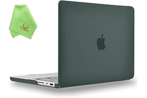 UESWILL Case Compatible with MacBook Pro 14 inch M5 M4 M3 M2 M1 Pro Max Chip & Touch ID, 2026 2025 2024 2023 2022 2021 Release, Smooth Matte Hard Shell Cover + Microfiber Cloth, Midnight Green