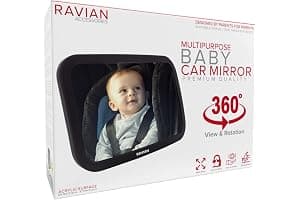 Baby Car Mirror for Back Seat Safest Newborn Essentials with Rear View, Shatterproof, Adjustable to See Rear Facing for Infants, Kids and Pets