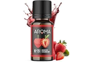 myAROMA | No. 19 (Fresa, 10 ml) | Aroma natural y puro | Gotas aromáticas para agua y cócteles, cocinar y hornear | Sin calorías y sin azúcar