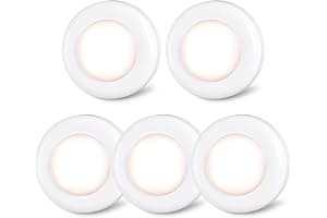 STAR-SPANGLED Tap Light Push Lights, Stick on LED Touch Puck Light AAA Battery Operated, Press Spot Lighting Indoor for Under Cupboard, Wardrobe, Cabinet, Closet, Kitchen (2.8inch, Warm White, 5 Pack)