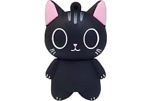 leizhan Memoria USB 32GB, Pendrive Memoria Flash Drive USB 2.0, Silicona Impermeable, para Niños, Estudiantes Regalo de Graduación(Gato,32GB)