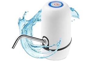 NK Dispensador de Agua Fría Automático, Carga USB, Dosificador de Acero, sin BPA, 1200mAh, Transportable, para Garrafas y Botellas 1.5L, 5.7L, 10L, 11.3L, 15L, 18.9L - Color Blanco