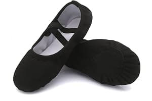 Uniuni Zapatillas Ballet Niña y Mujer Transpirable Canvas Ballet Zapatos con Suela de Cuero Dividido para Niños Adulto