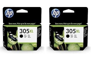 HP 3YM62AE 305XL High Yield Original Ink Cartridge, Black, (Pack of 2) Packaging may vary