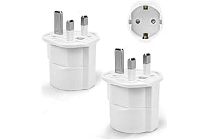 2 Piezas Adaptador Enchufe UK a español Tipo G, Adaptador de Viaje 2-Pin Europa a 3-Pin Reino Unido con Seguridad para niños para Escocia Irlanda Maldivas Dubai Gran Bretaña Singapur Hong Kong