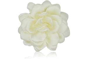 ZUWIJEQ Broches Para Ropa Mujer, Broche De Flor De Rosa,Flores Para Vestidos De Fiesta,Grande,Pinza Para El Pelo,Horquilla Con Flor,Elegante Broche De Solapa Floral Para Boda,Fiesta,Baile(Blanquecino)