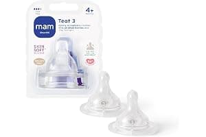 MAM Teats Size 3 | 2 Pack | Fast Flow | Suitable from 4+ Months | Fits All MAM Bottles | Made from SkinSoft Silicone | Baby Accessories