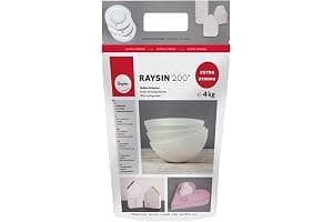 Rayher Polvo para moldear Raysin 200, blanco, 4 kg, seca al aire, sin olor, 34410102