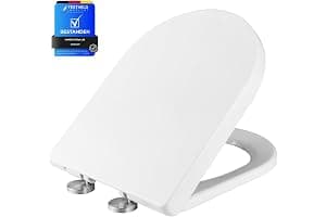 Ibergrif M41001 Tapa wc, Asiento de Inodoro de Cierre Suave en Forma de D con Liberación Rápida para una Fácil Limpieza, Blanco