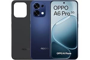 OPPO A6 Pro 5G - Smartphone Libre con IA, 8GB RAM+256GB, Batería 6500 mAh, Carga Rápida 80W, Pantalla AMOLED 120Hz, IP69, Cámara 50MP AI, Dual SIM, Versión Española - Azul
