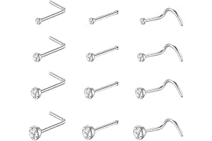 JEYORZY 12 Piezas Piercing Nariz para Mujeres Hombres, Narizs Anillo Piercing Joyería, Piercing Nariz Acero Quirurgico Pirsin Nariz Pendientes Nariz Piercings Nariz Falso Traje unisexo