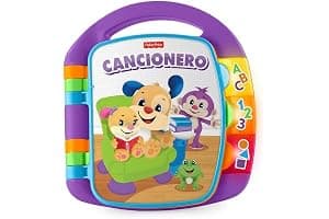 Fisher-Price Ríe y Aprende Libro Interactivo de Aprendizaje Cancionero, Juguete con Luces y Sonidos para bebé +6 Meses, versión español (FRC69)