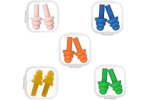 5 Pares Tapones para Oídos de Silicona, Reutilizables para Reducir Ruidos, Impermeables, para Natación, Dormir, Trabajar, Estudiar, Lugares Ruidosos