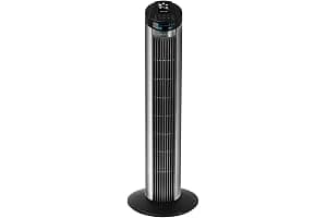 Cecotec Ventilador de Torre Digital con Temporizador y Mando a Distancia EnergySilence 890 Skyline. 50 W, 30'' (76cm) de Altura, Oscilación, Motor de Cobre, 3 Velocidades, 3 Modos, Negro