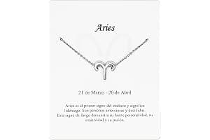 Collar Signo Zodiaco Acero Inoxidable hermosa Tarjeta Significado Signo Zodiacal Colgante Horóscopo Para mujer Regalo Cumpleaños