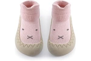 Toddler Sock Shoes Cute Baby First Walking Shoes Soft Sole with Grips for Boys Girls