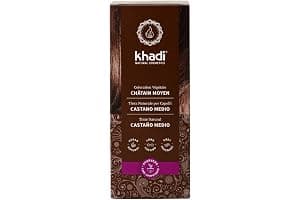 khadi CASTANO MEDIO Tinte vegetal para el cabello - tinte para un color castaño canela vivo y cálido hasta un castaño medio intenso y profundo - 100% vegetal - 100 g