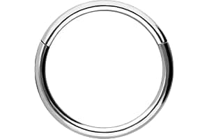 PIERCINGLINE Anillo segmento Clicker de acero quirúrgico – Piercing en oro, plata, rosa, negro o azul – para nariz, tabique, oreja, hélice o tragus