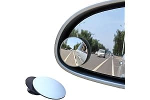 BEEWAY Blind Spot Mirrors, Round Frameless 360° Rotate Sway Adjustable HD Glass Convex Mirror Maximize RearView Universal for Car SUV Trucks Traffic Safety - Pack 2