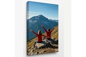 Personalised Canvas Photo Canvas Custom Birthday Gifts Picture Frame Print Wall Art Gifts For Women A1 A2 A3 A4 (31x21cm (12x8in))