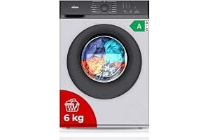Nilson Lavadora 6Kg Carga Frontal Blanco NL6200AI. 1600W, 1200rpm, Motor Inverter, 11 Programas, Función Stop&Go, Tambor Diamante, Clase de Eficiencia Energética A