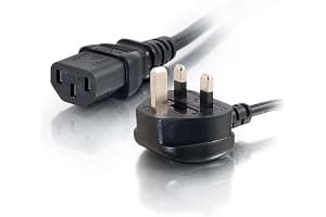 C2G 88512 1 Metre UK Power Cable IECC13 to BS1363 3 Foot Kettle Lead Power Cord, Black