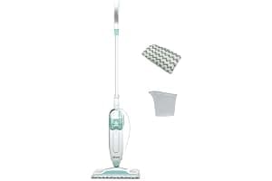 Shark Steam Mop, Lightweight Steam Mop for Hard Floors with 2 Machine Washable Cleaning Pads & Fill Flask, 375ml Capacity, 5.5m Power Cord, 30 Second Heat-Up, White & Green S1000UK