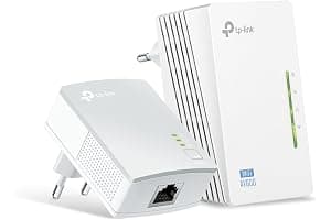 TP-Link TL-WPA4220 Kit - 2 Adaptadores de Comunicación por Línea Eléctrica (WiFi AV 600 Mbps, Extensor, Repetidores de Red, Amplificador y Cobertura Internet, 3 Puertos, Cable Ethernet), Color Blanco