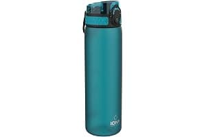 ion8 Botella Agua, 500ml, a Prueba de Fugas, Fácil de Abrir, Cerradura Segura, Apta para Lavavajillas, Sin BPA, Asa de Transporte, Fácil de Limpiar, Neutro en Carbono, Aqua