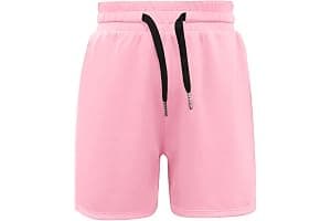 Haloumoning Pantalones cortos de verano para niño, pantalones cortos de deporte para niños, monocolor, secado rápido, ligeros, abertura lateral, pantalones de baloncesto con cintura elástica