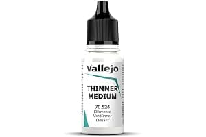 Vallejo Thinner Medium, Colorless Diluent for Acrylic Paints, 18 ml Bottle, Ideal for Thinning and Blending, Perfect for Artists and Hobbyists
