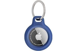 Belkin Llavero AirTag, Funda AirTag Resistente a los Arañazos con Frontal Abierto, Bordes Elevados, Cobertura, Cubierta, Localizador de Llaves, Mascotas, Maletas, Equipaje, Mochila y Otros, Azul