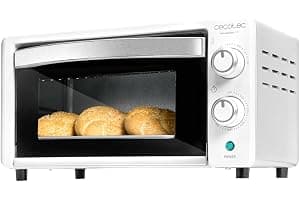 Cecotec Horno de sobremesa Bake&Toast 1090 White, 10 L, 1000 W, Temporizador 60min, Temperatura regulable hasta 230ºC, Bandeja para hornear, parrilla y pinzas.