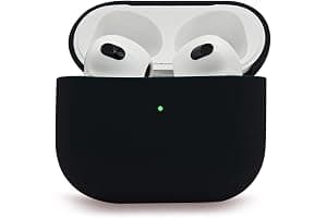 Mocarheri Compatible con AirPods 3 2021, Anti-rasguños Ultradelgada Fundas Protectora de Silicona para AirPods 3.ª Generación, LED Visible Frontal, Negro
