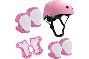 Neuytiky Juego de rodilleras para niños con casco, juego de protectores para niños de 3 a 10 años, rodilleras y coderas para niños, equipo de protección en línea para monopatín y bicicleta