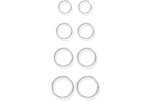 COYUN 8pcs Nariz Anillos Aro Pendientes 20G Clicker Piercing Nariz 316L Acero Quirúrgico Septum Anillo Piercing Oreja Labio Anillo Tragus Hélice Daith Cartílago Rook Pendientes 6mm/8mm/10mm/12mm