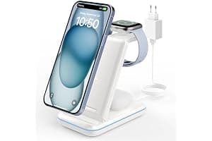 JoyGeek Cargador Inalámbrica, Plegable 3 en 1 Base Cargador para i Phone 17/16/15/14/13/12/Plus/Pro MAX, Estación de Carga pa
