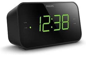 TAR3306/12 Philips Despertador Radio con Pantalla para la Cabecera, Radio Digital con Doble Alarma, Temporizador para Dormir y Función de Repetición, Negro con Pantalla